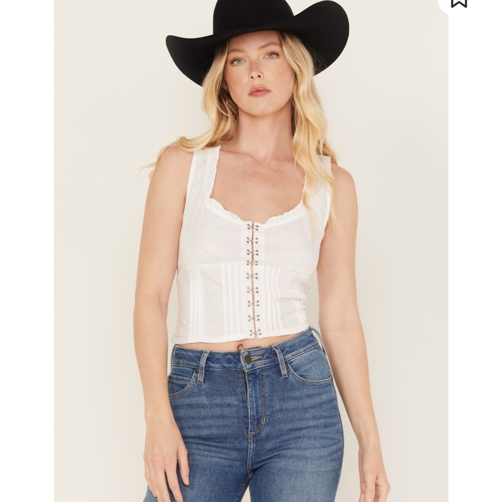 Free People White Bustier Crop Top